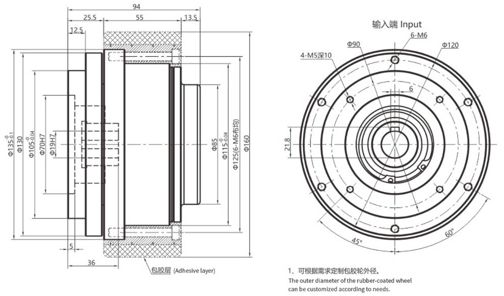 Dimensions of the Reducer VGXZ115L2